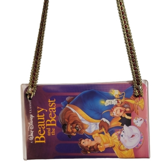 🚫SOLD Disney Beauty and the Beaat 90's VHS Upcycled Shoulder Handbag - Picture 2 of 8